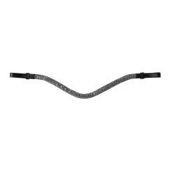 Horze Columbia Browband With Crystals - Black/Dark Blue