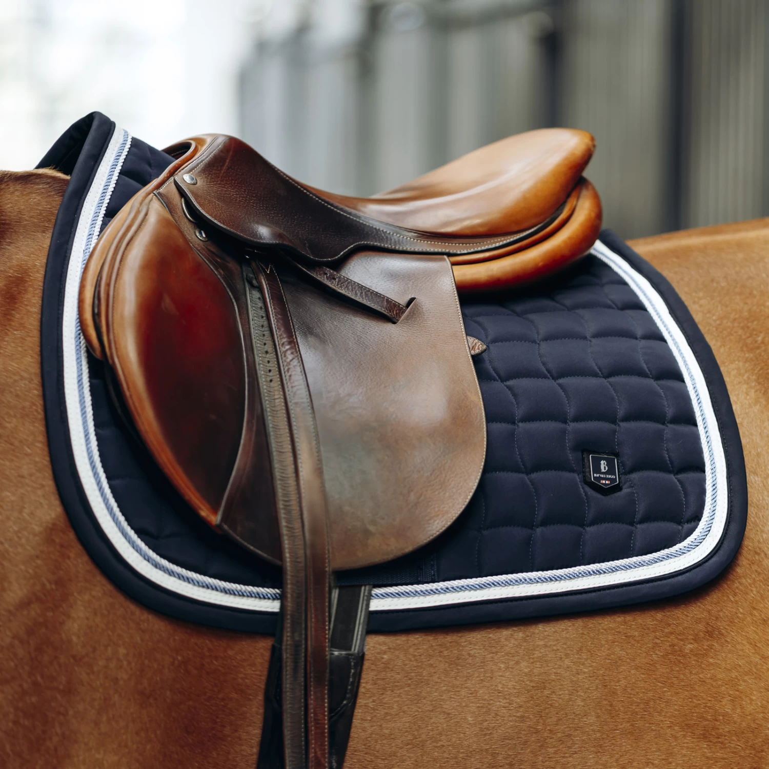 B Vertigo Cameron Double Corded All Purpose Saddle Pad - Dark Navy - Image 2