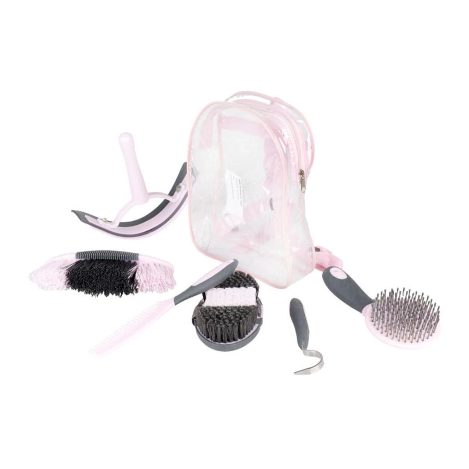 Horze Sweet Grooming Set In Carry Bag - Pink/Grey - Image 2
