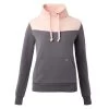 Horze Jade Womens High Neck Sweatshirt - Blackened Pearl/Coral Pink