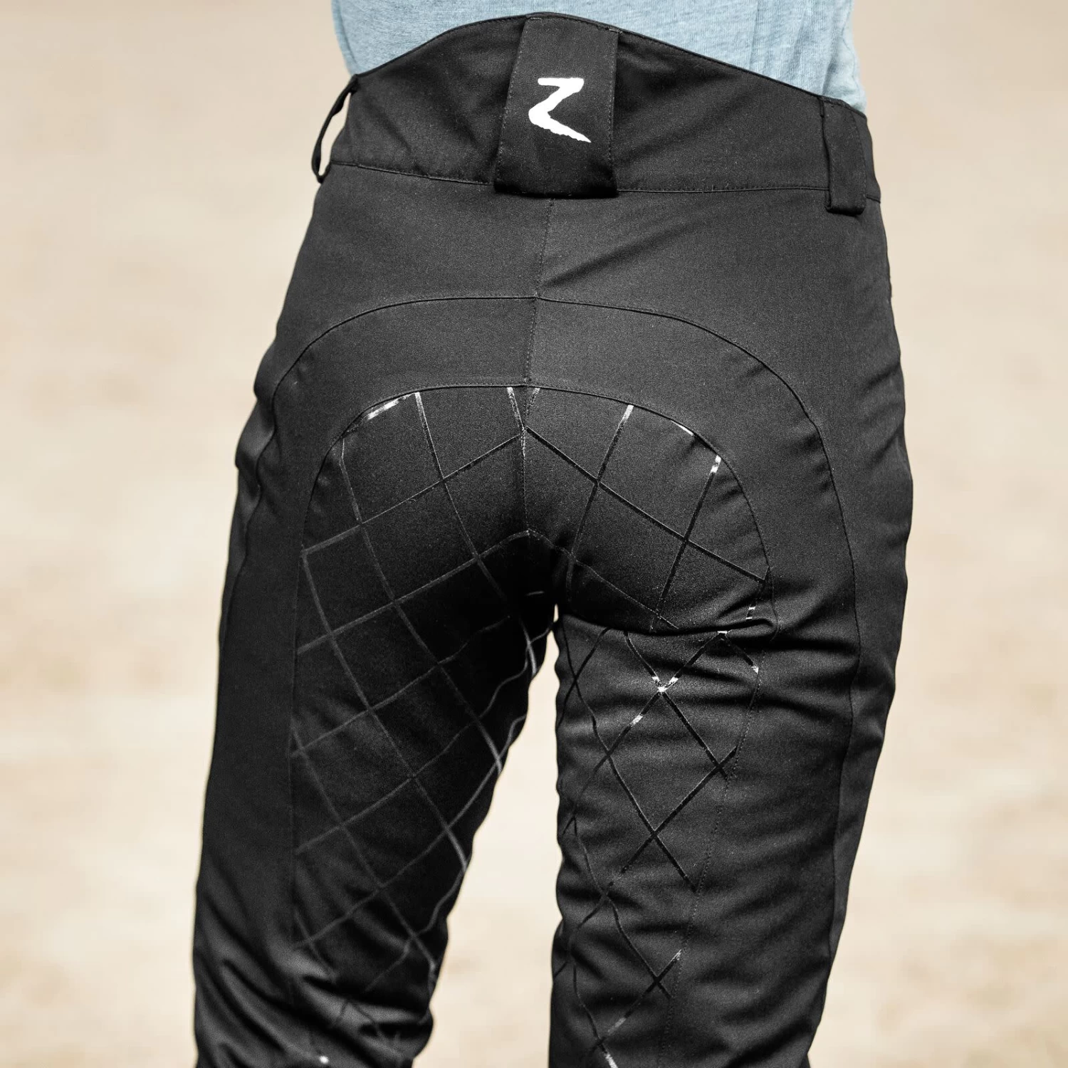 Horze Adeline Womens Padded Waterproof Full Seat Breeches - Black - Image 2