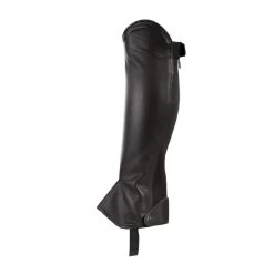 Horze Kids Leather Half Chaps - Elastic - Black