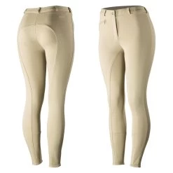 Horze Active Womens Silicone Full Seat Breeches - Tan