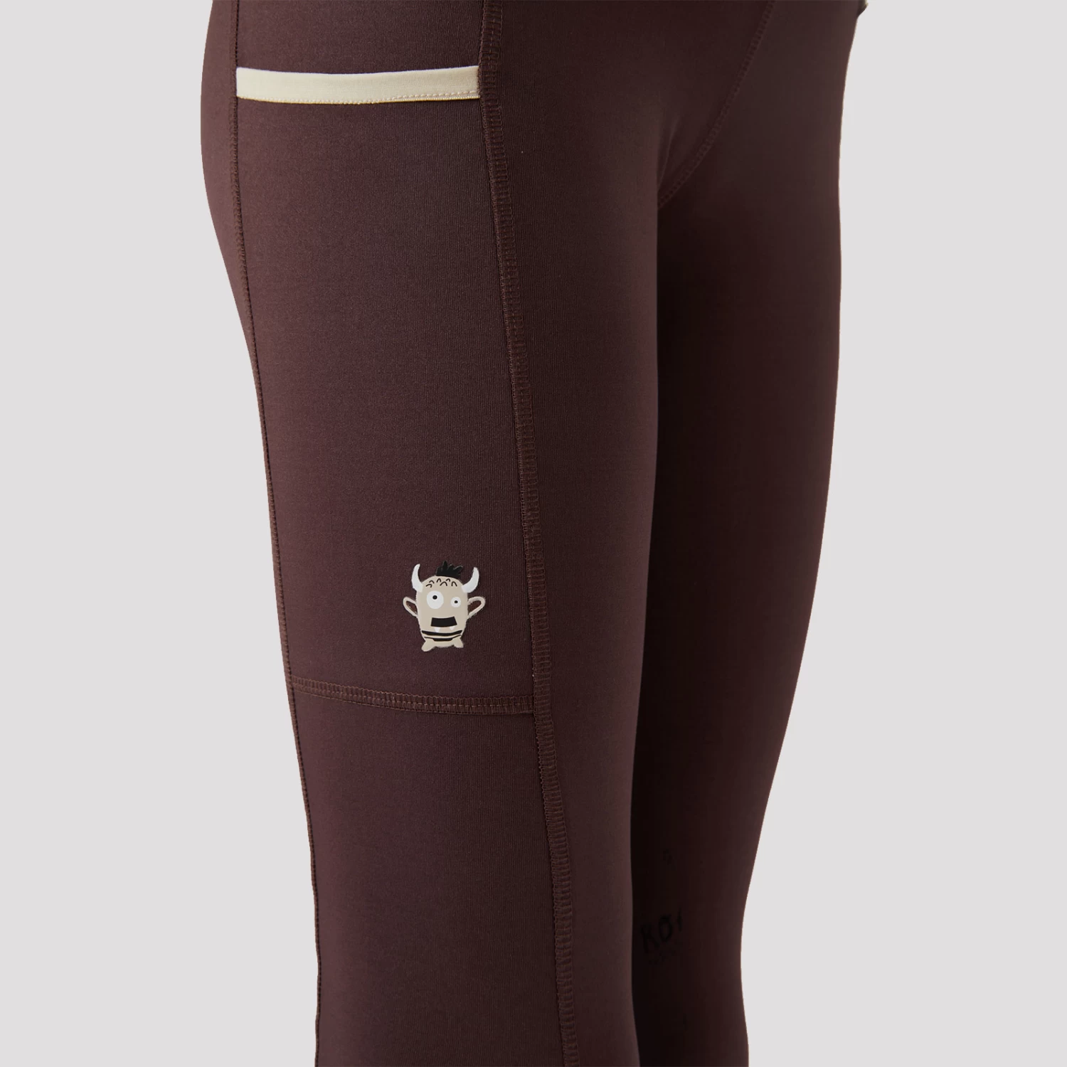 Horze Morgan Kids Knee Patch Riding Tights - French Roast - Image 6