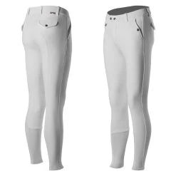 Horze Grand Prix Mens Silicone Knee Patch Breeches - White