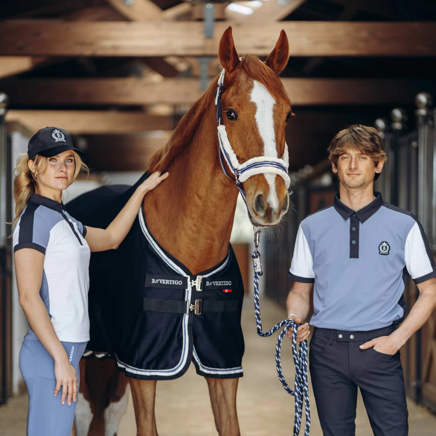 B Vertigo Cameron Double Corded Show Cooler Blanket - Dark Navy - Image 4