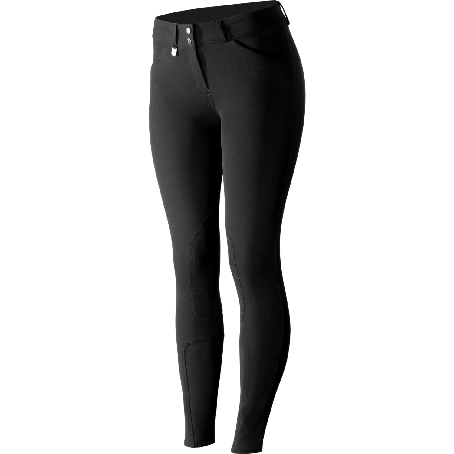 Horze Grand Prix Womens Classic Hunter Knee Patch Breeches - Black - Image 5