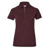 Horze Tiana Womens Pique Shirt W/ Short Sleeves - Red Mahogany Burgundy