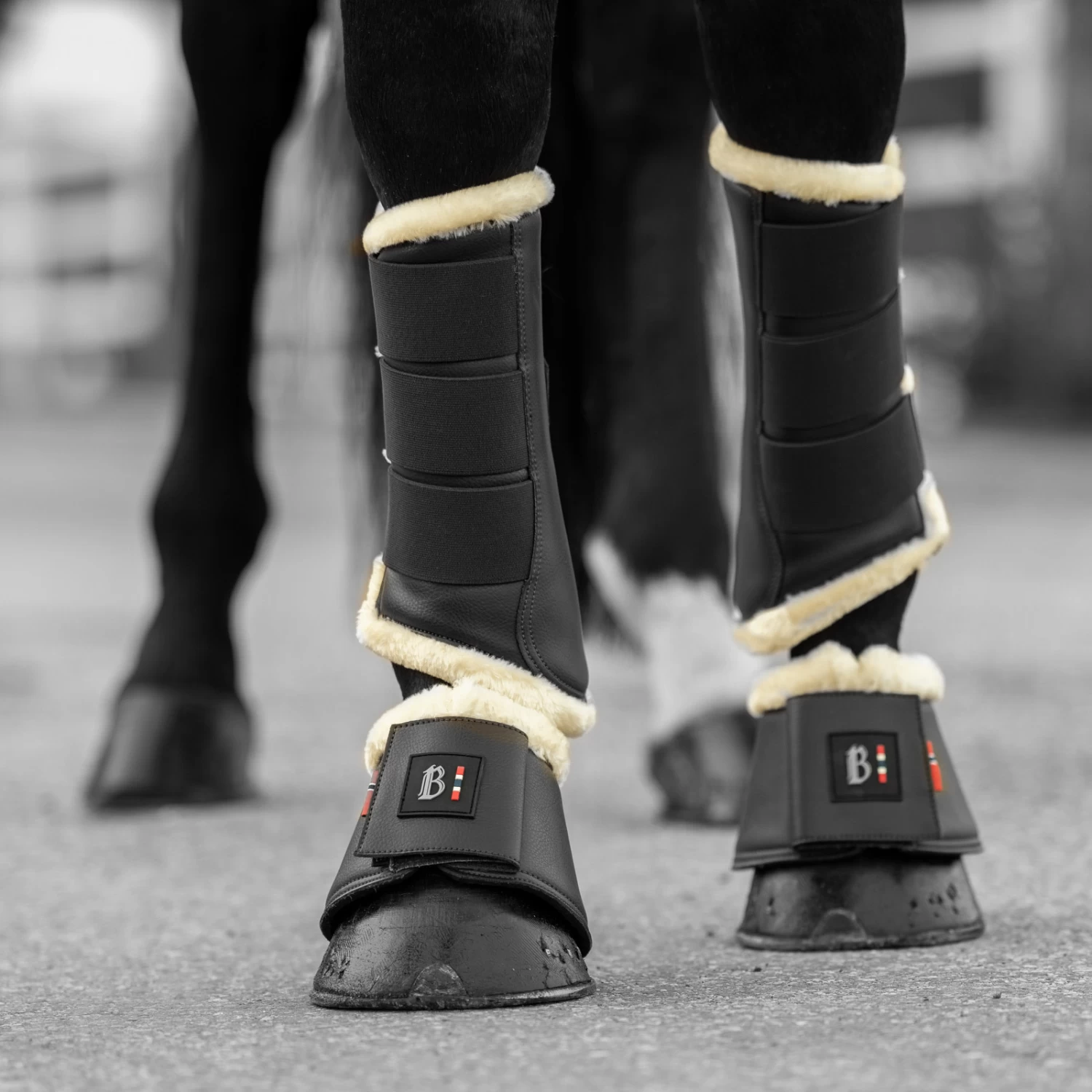 B Vertigo Wellington Fleece Top Bell Boots - Black - Image 3