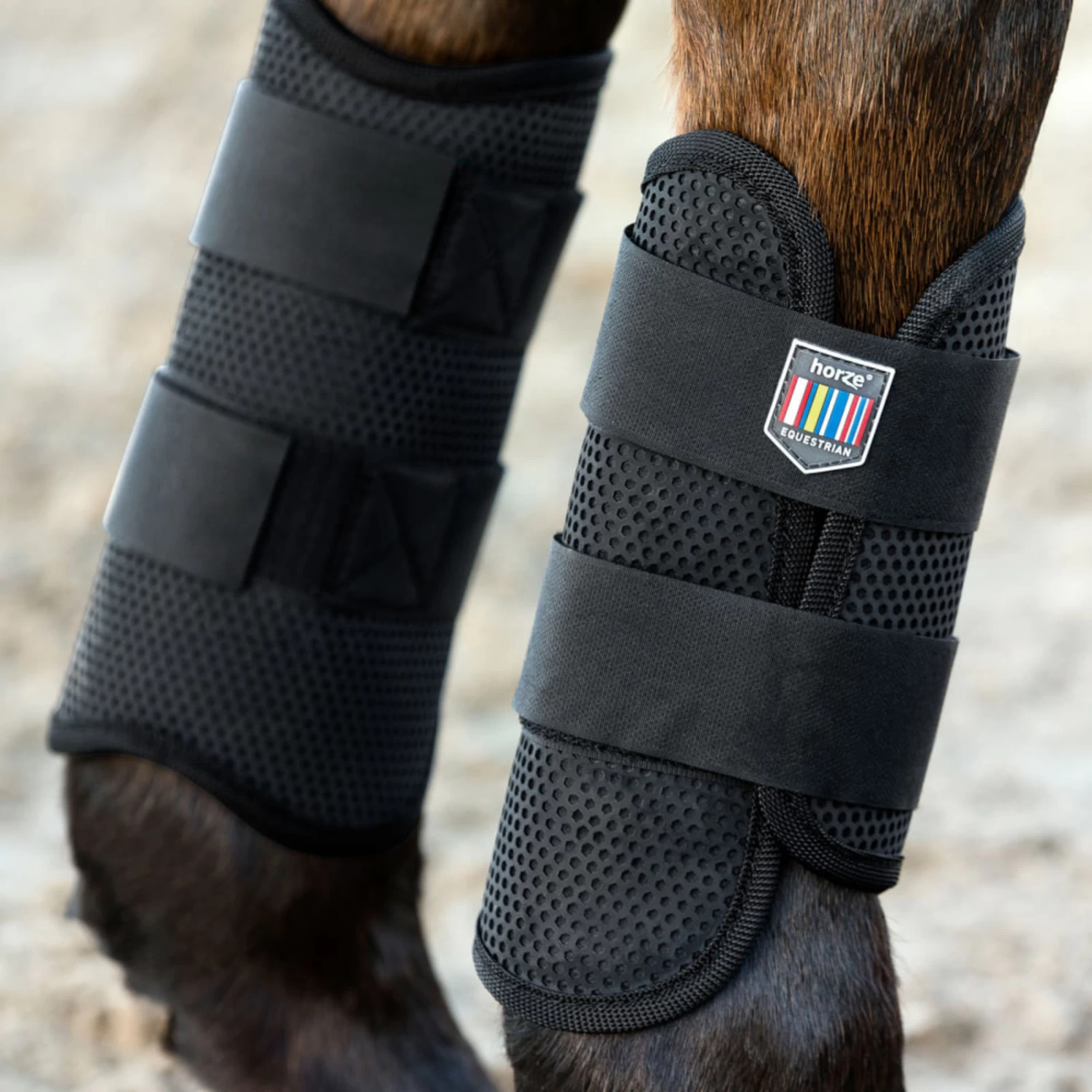 Horze Impact Flexi Strike Guard Boots - Front - Black - Image 2