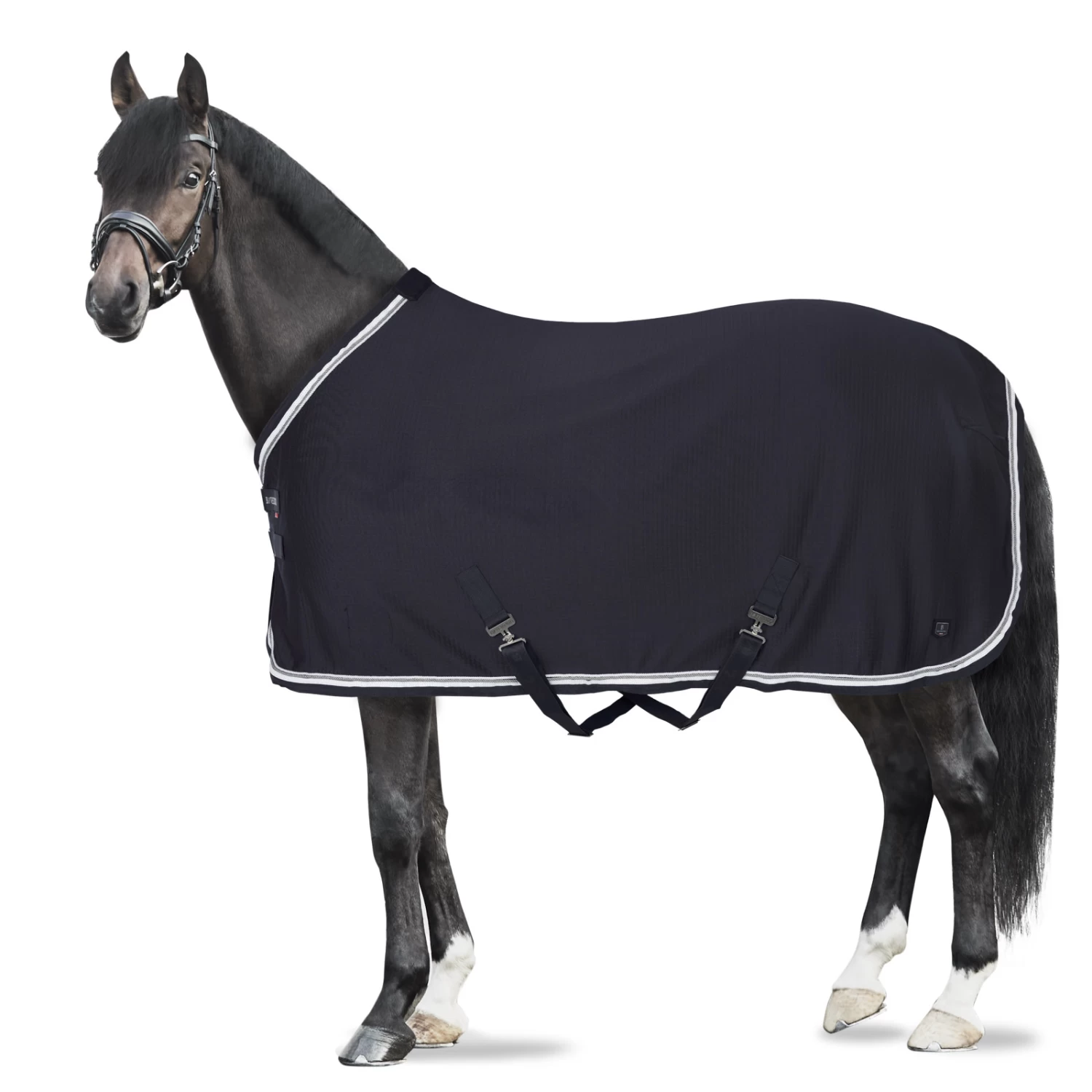 B Vertigo Cameron Double Corded Show Cooler Blanket - Dark Navy
