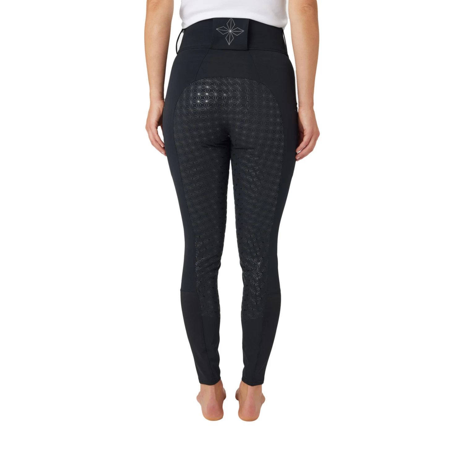 Horze Eliza Womens Crystal Detailed Full Seat Breeches - Black - Image 6