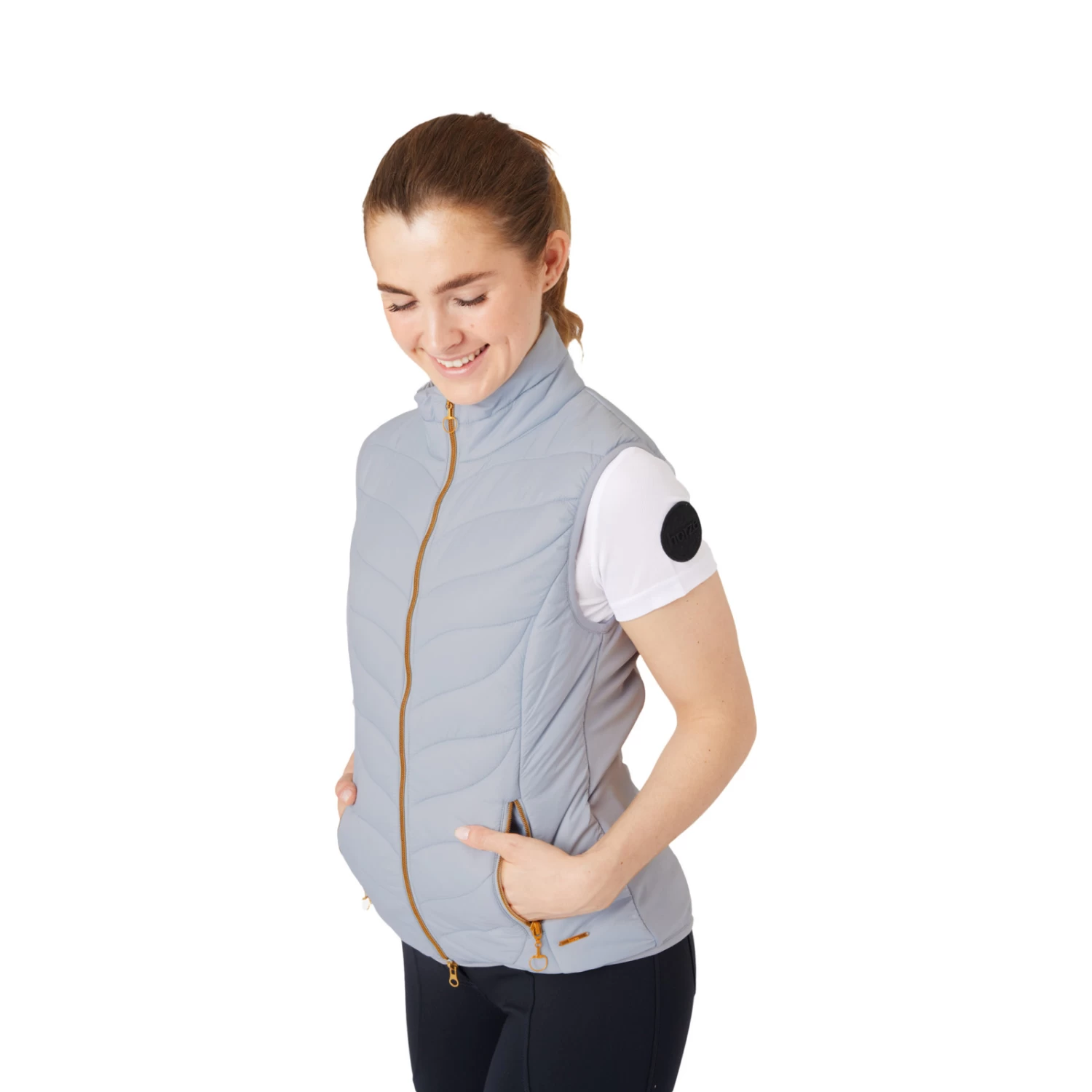 Horze Shannon Womens Light Padded Vest - Grey Dawn - Image 5