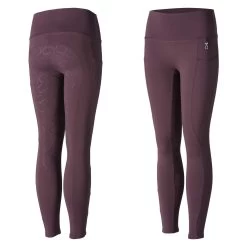 Horze Gillian Kids Silicone Full Seat Tights - Vineyard Wine Red