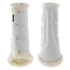 Horze Wilton Faux Fur Brushing Boots - White