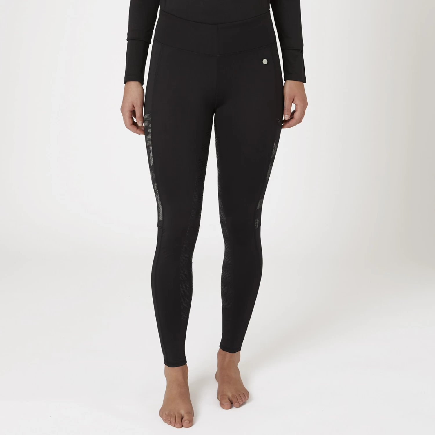 Horze Luminox Womens Tights With Reflective Print - Black - Image 5