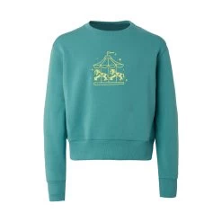 Horze Emmalyn Kids Crew Neck Sweater - Green Blue Slate