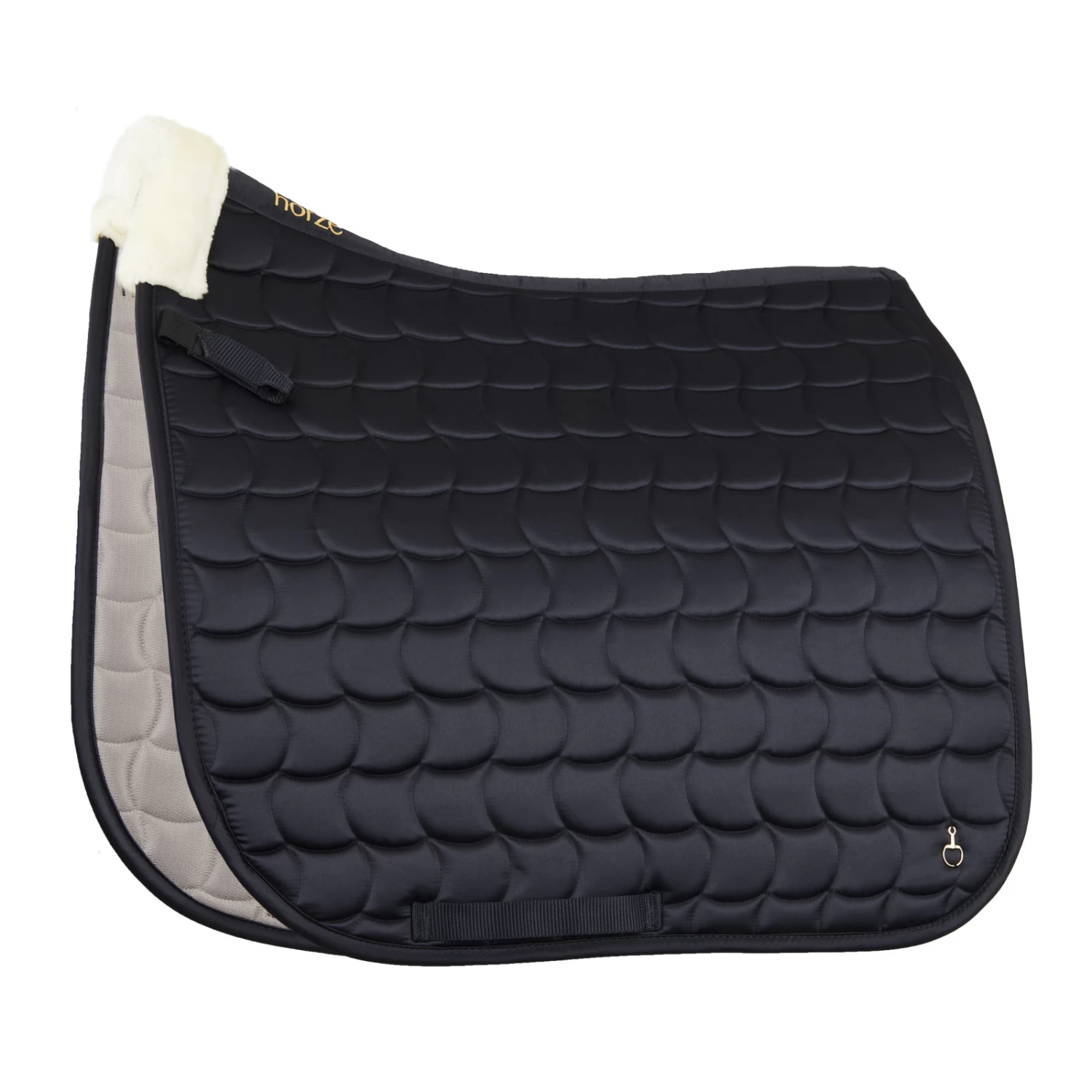 Horze Houston Comfort Fleece Dressage Saddle Pad - Bison Dark Brown - Image 7