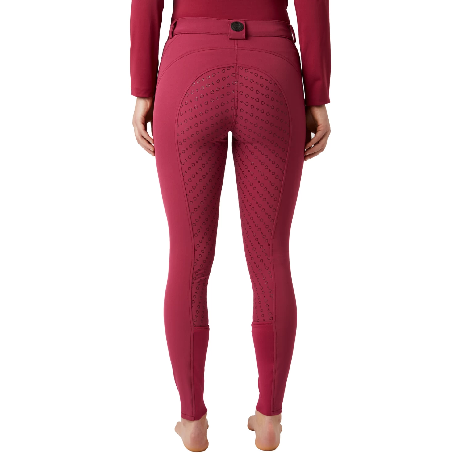 Horze Mila Womens High-Rise Full Seat Breeches - Anemone Dark Pink - Image 5