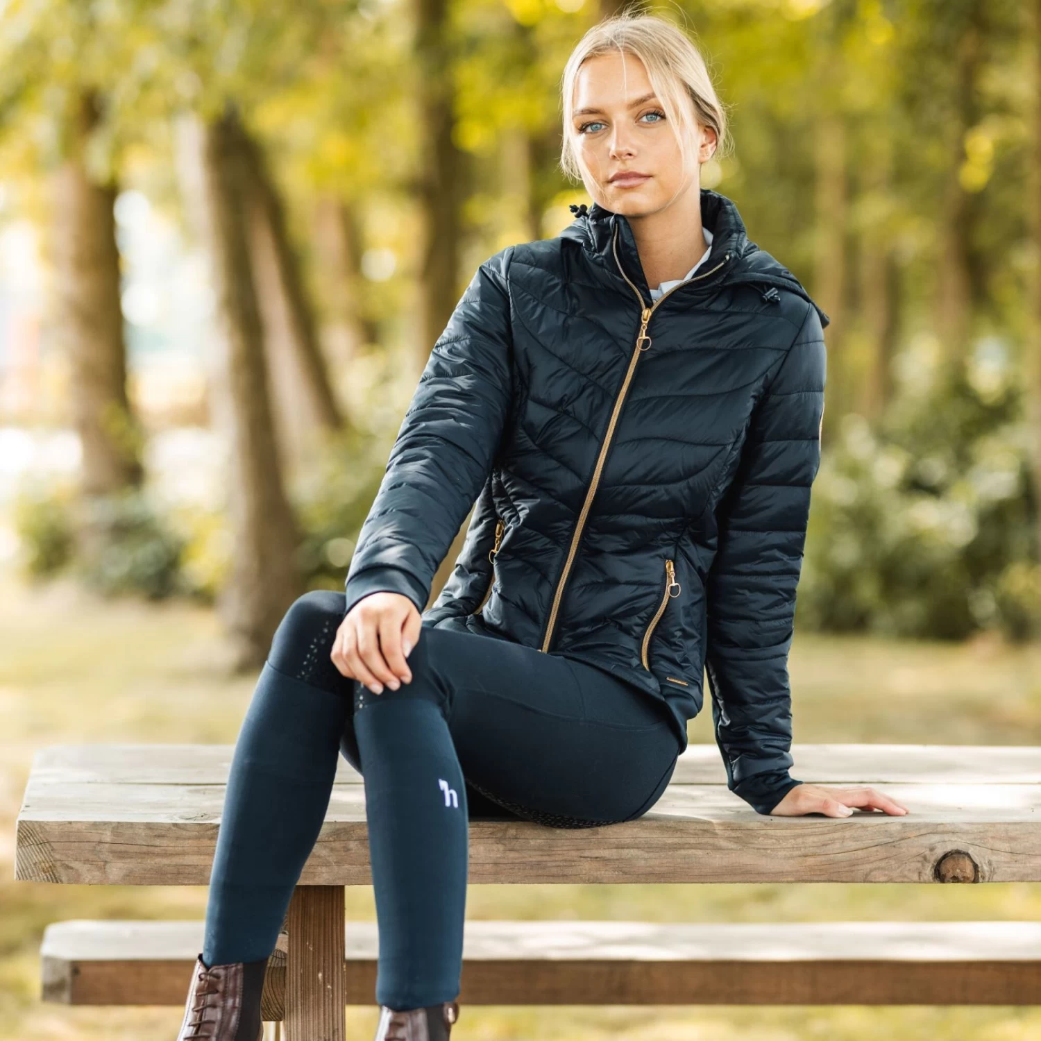 Horze Shannon Womens Light Padded Jacket - Dark Navy - Image 5
