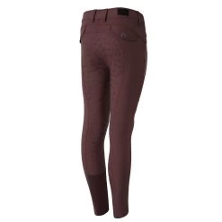 Horze Andrea JR Kids High Waist Full Grip Breeches - Red Mahogany Burgundy