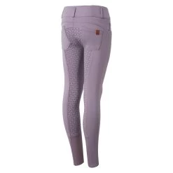 Horze Tara Kids High Waist Full Seat Breeches - Grey Ridge Purple