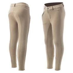 Horze Active Kids Silicone Full Seat Breeches - Tan