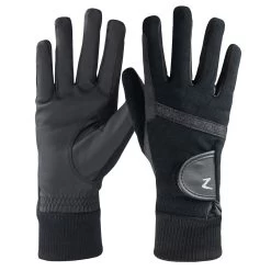 Horze Womens Winter Gloves - Cuff - Black