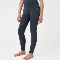 Horze Nicki Kids Breathable Technical Full Seat Tights - Obscure Night Dark Blue