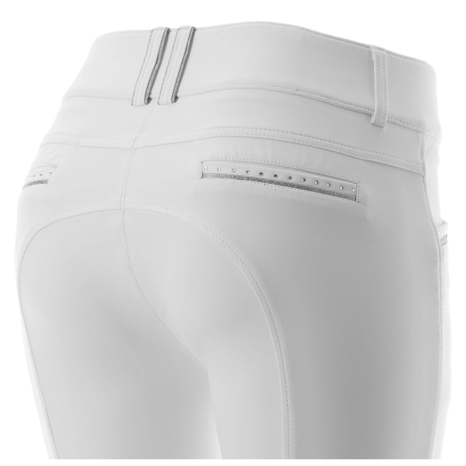 Equinavia Victoria Womens Silicone Knee Patch Breeches - White - Image 4