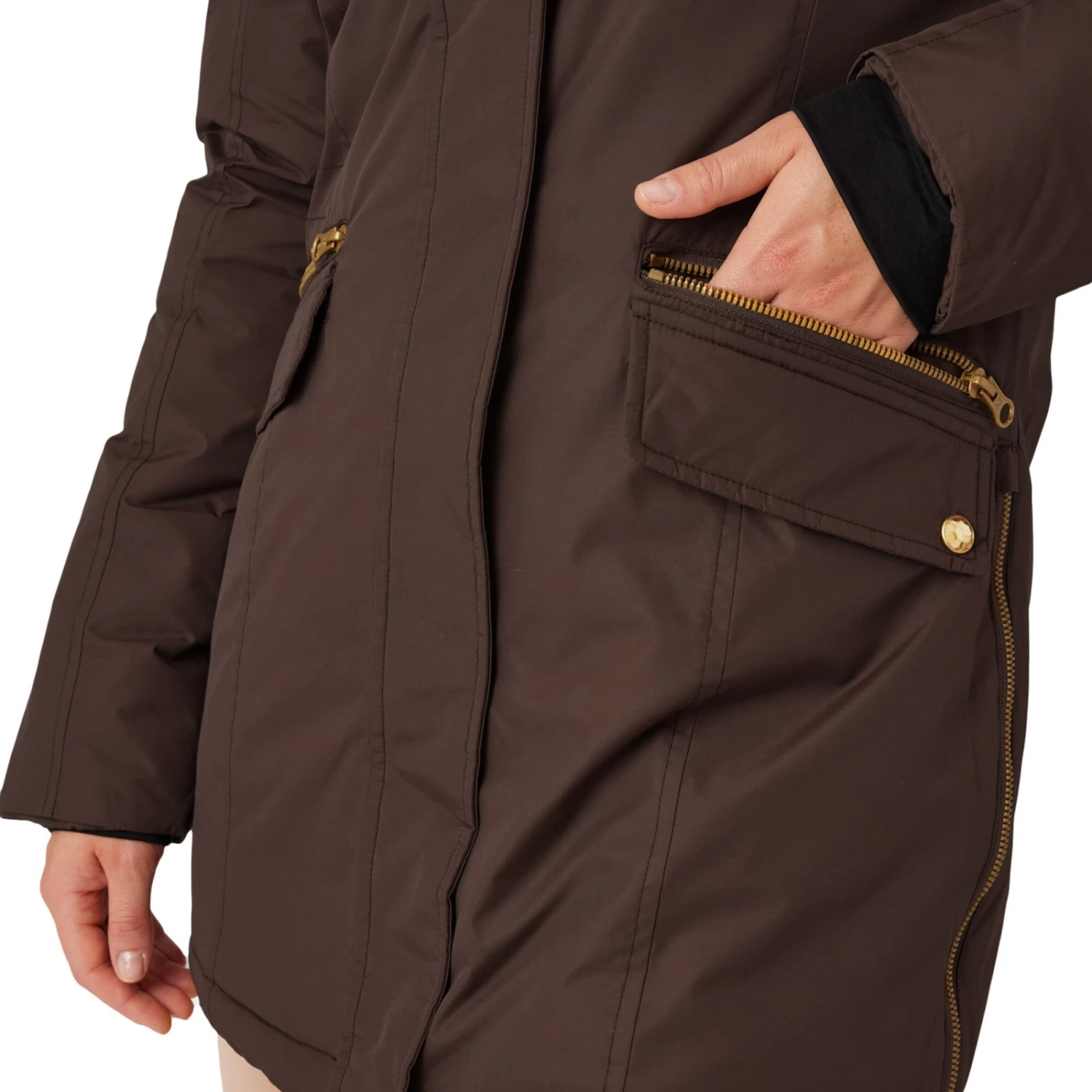 Horze Mikaela Womens Parka Winter Jacket - Chocolate Martini - Image 12