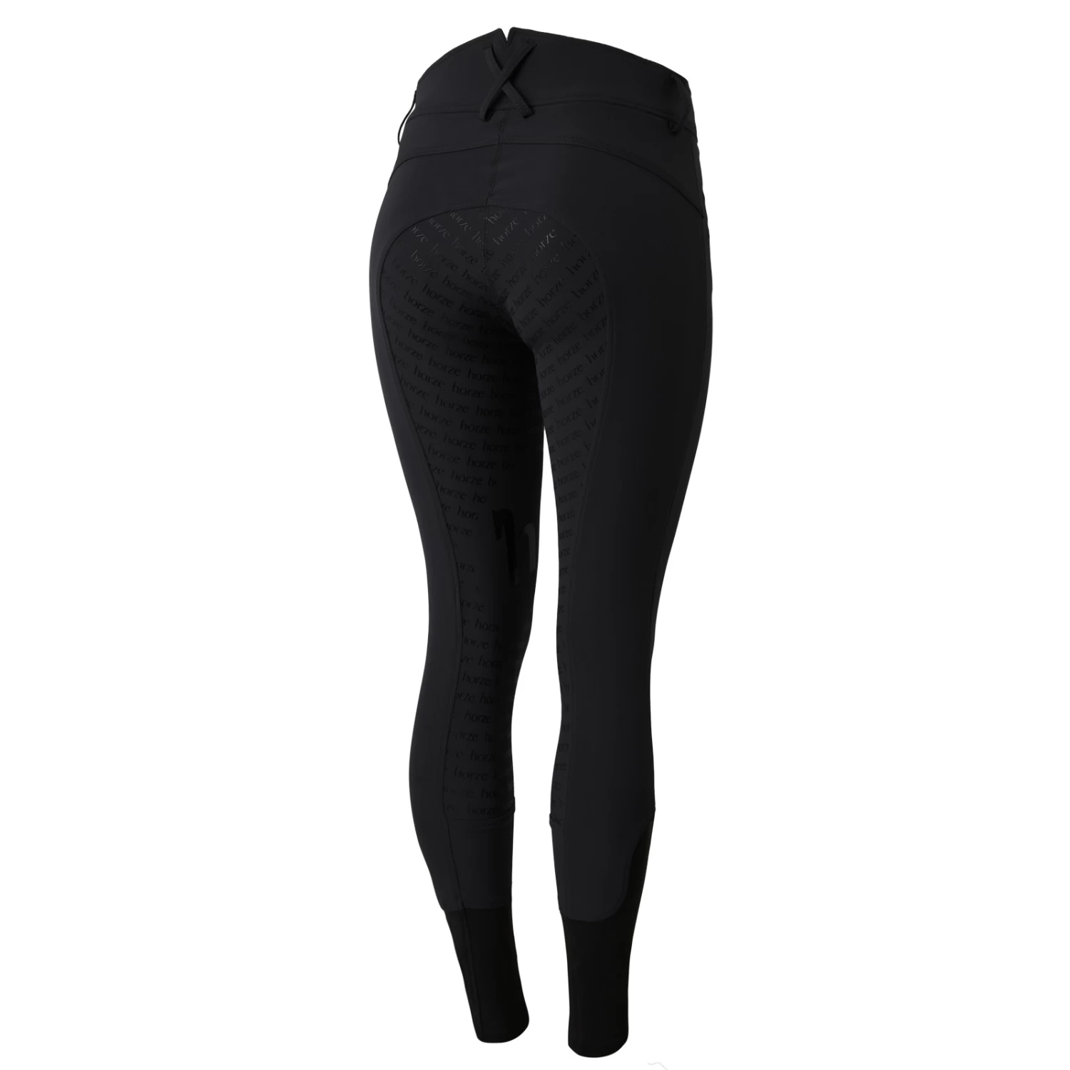 Melody Womens High Waist Micro Silicone Full Seat Breeches - Black