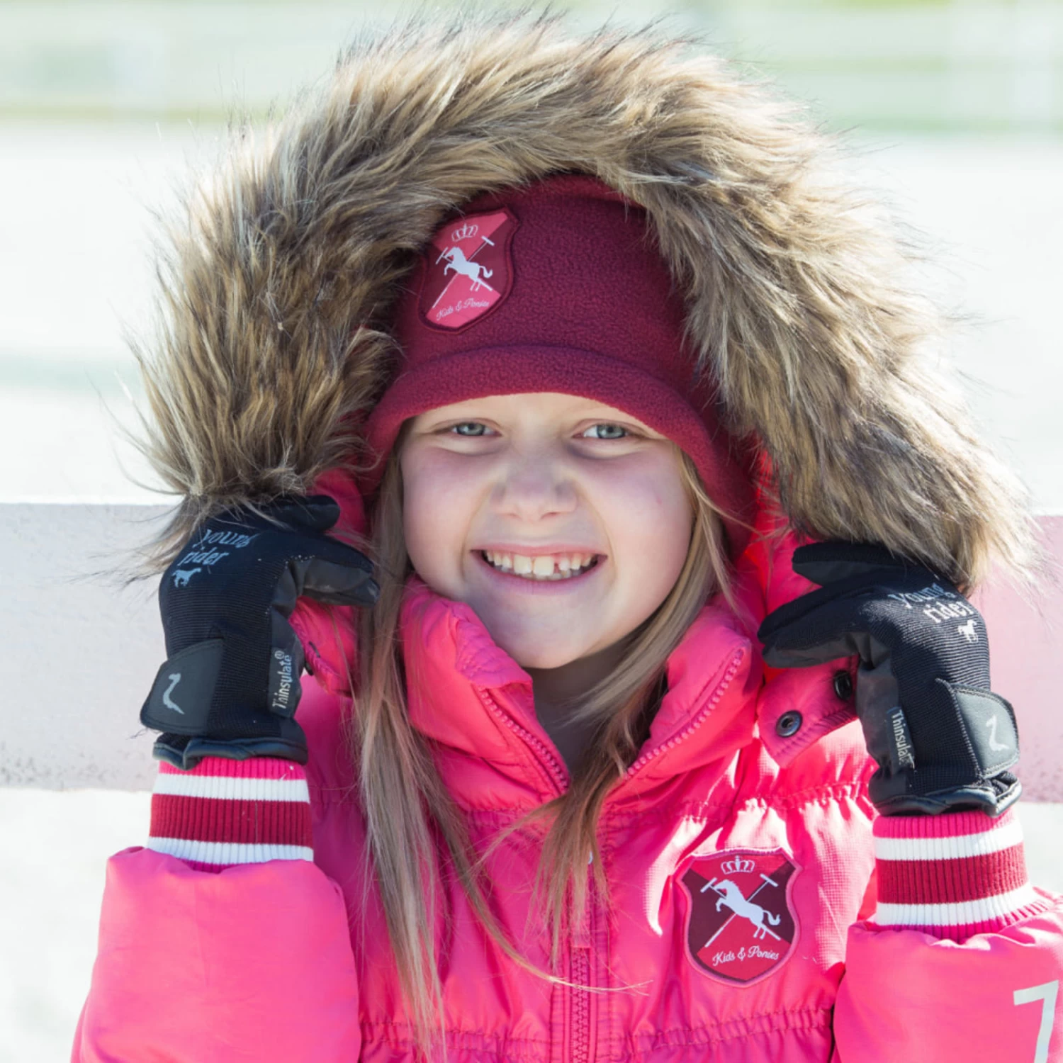 Horze Kids Rimma Winter Riding Gloves - Black - Image 2