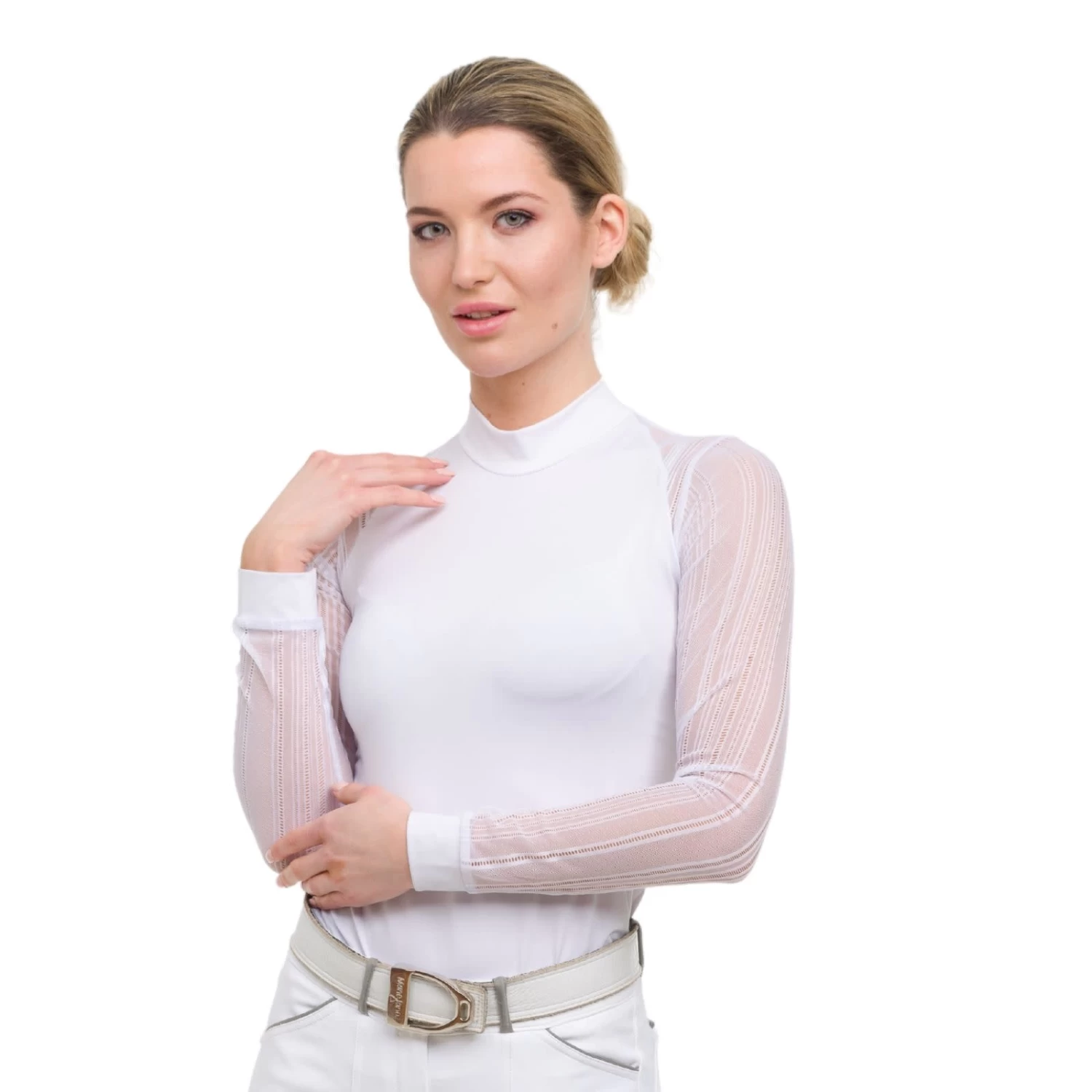 Cavalliera Contessa Long Sleeve Technical Show Shirt - White - Image 4