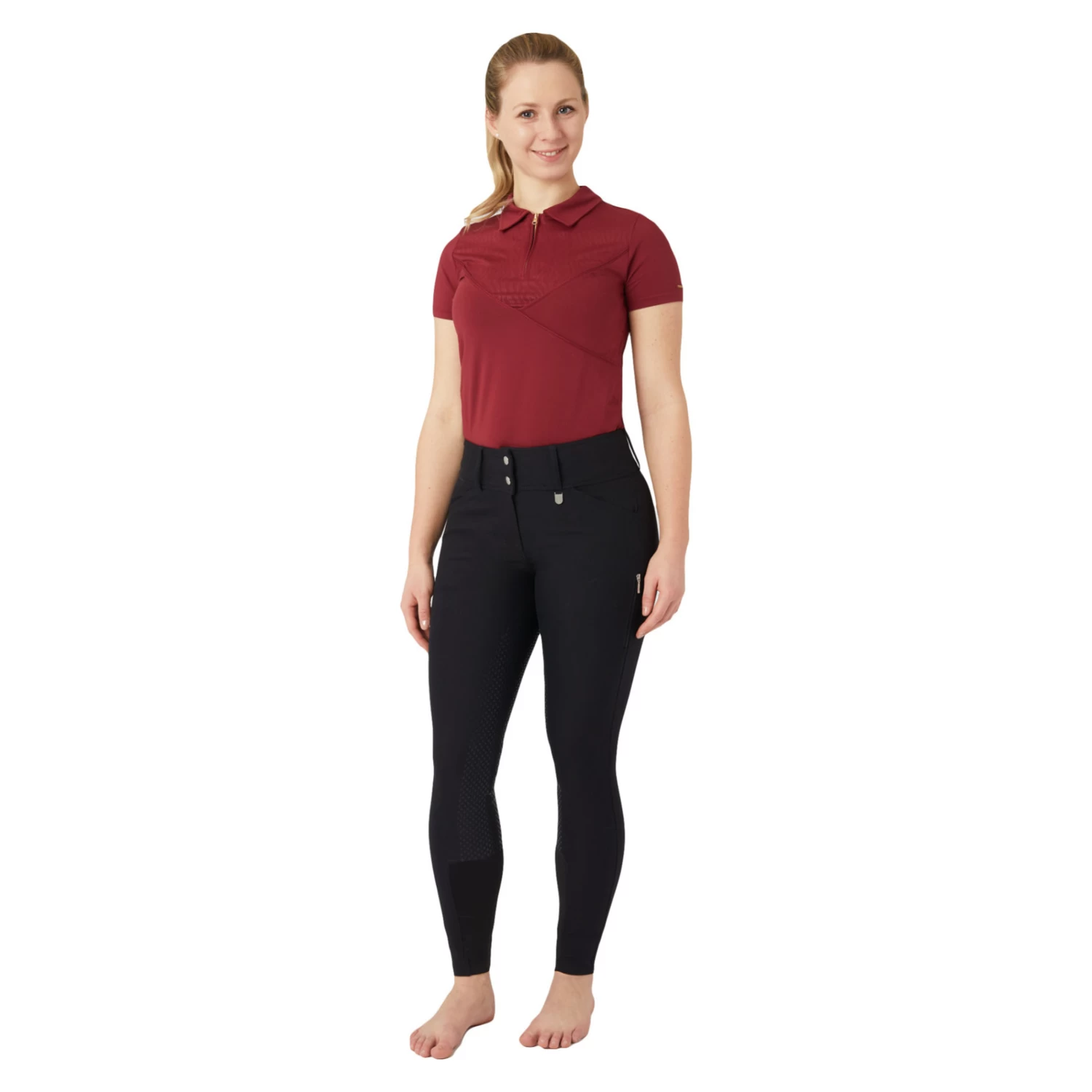 Horze Grand Prix Womens Pro High Waist Full Seat Breeches - Dark Navy - Image 11