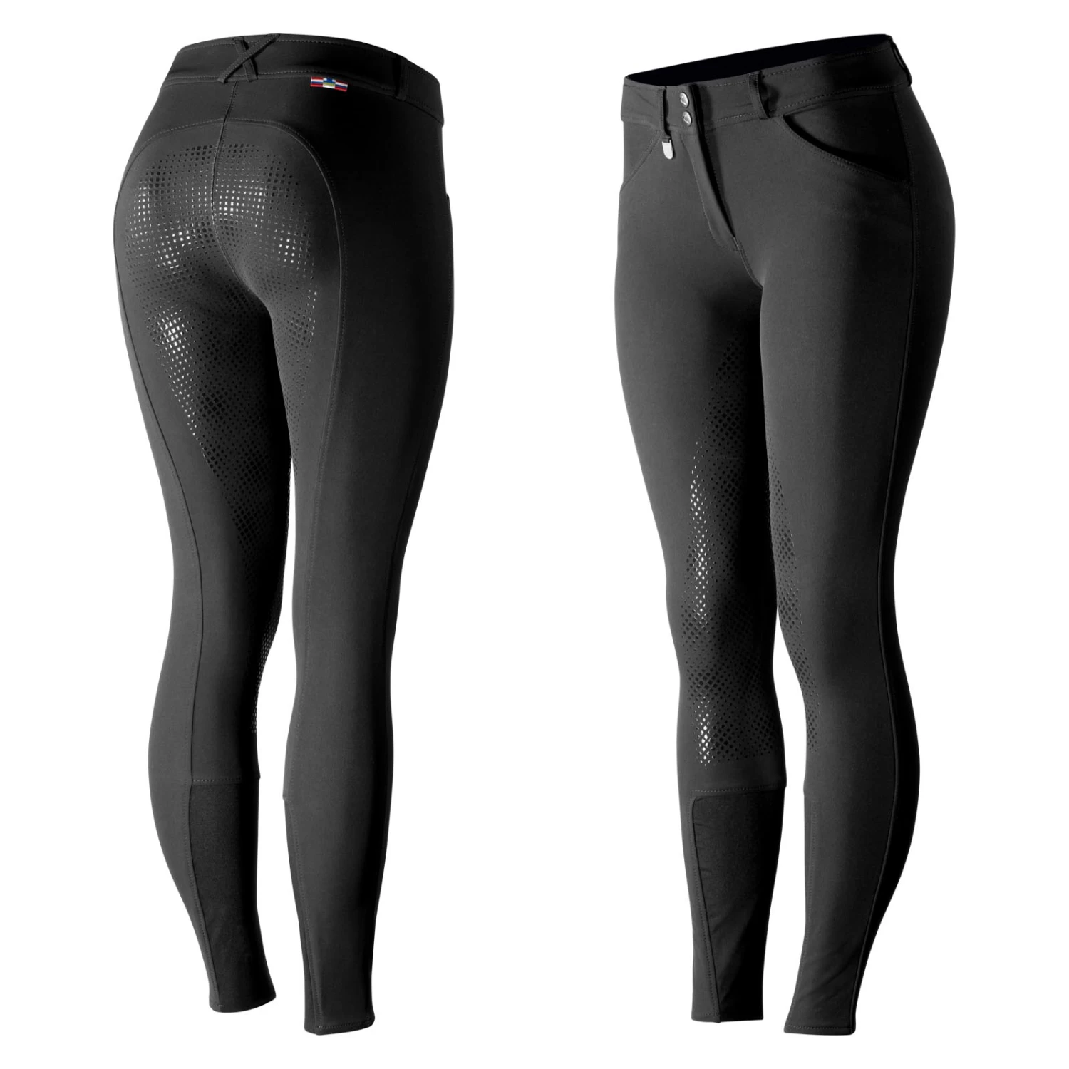 Horze Grand Prix Womens Silicone Full Seat Breeches - Dark Brown - Image 16