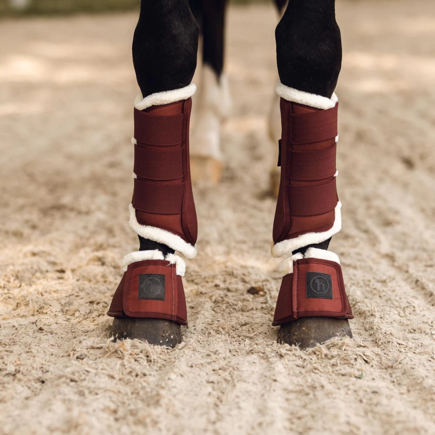 Horze Terrazzo Bell Boots With Fleece - Smoked Paprika - Image 7