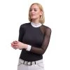 Cavalliera Modern Dame Long Sleeve Show Shirt - Black/Black/Bordeaux