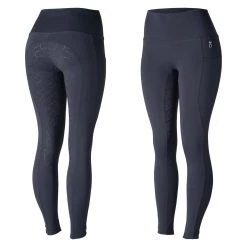 Horze Gillian Womens Silicone Full Seat Tights - Dark Navy