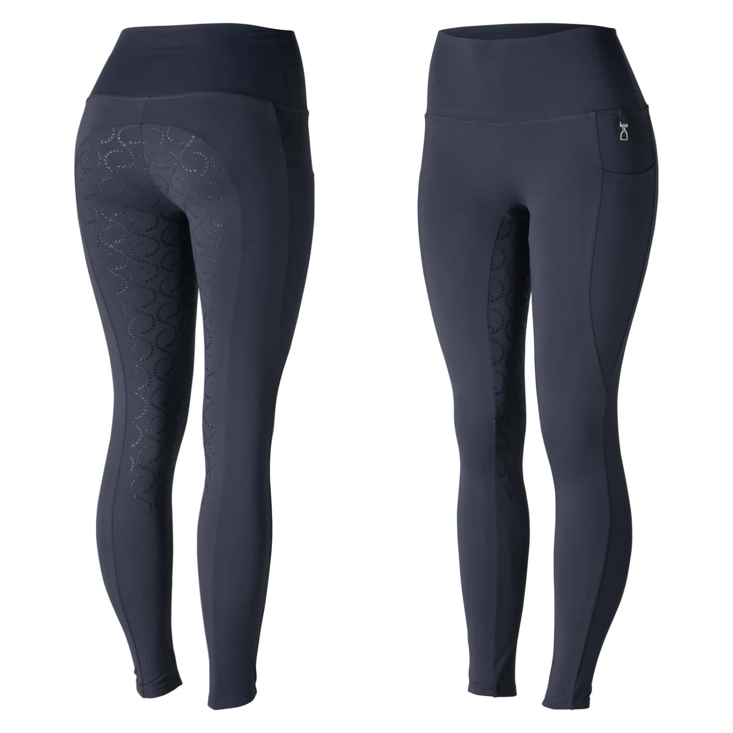 Horze Gillian Womens Silicone Full Seat Tights - Dark Navy