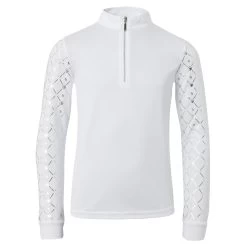 Horze Fia Kids Long Sleeved Training And Show Shirt - White