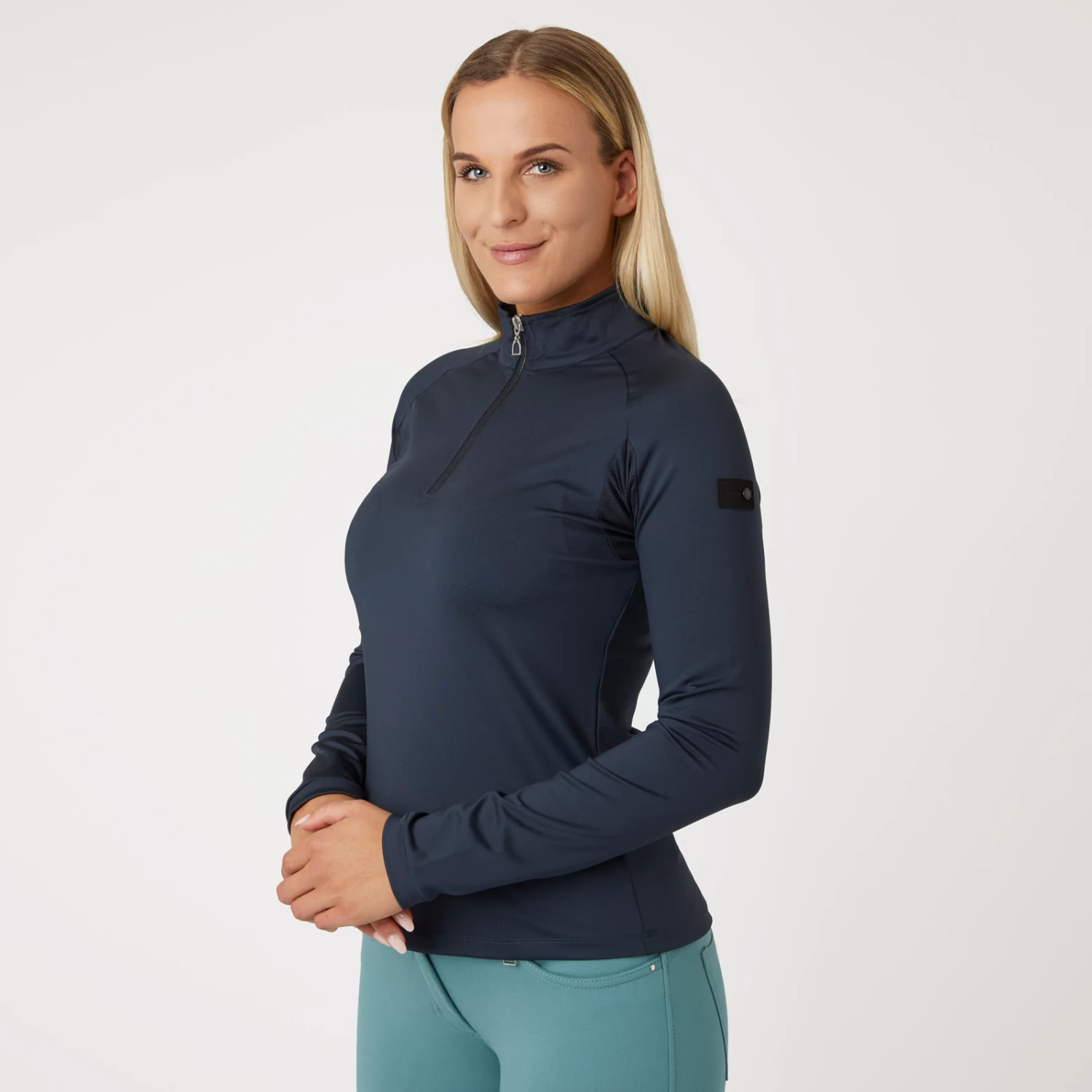 Horze Carolina Womens Training Shirt - Navy Dark Blue - Image 3
