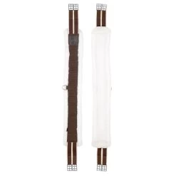 Equinavia Valkyrie Ultra Fleece Girth - Ivory White/Brown