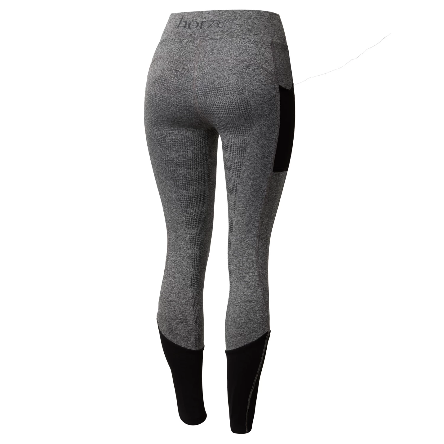 Horze Selena Womens Sporty Riding Tights With Mesh Lower Leg - Light Blue/Montauk Navy - Image 9