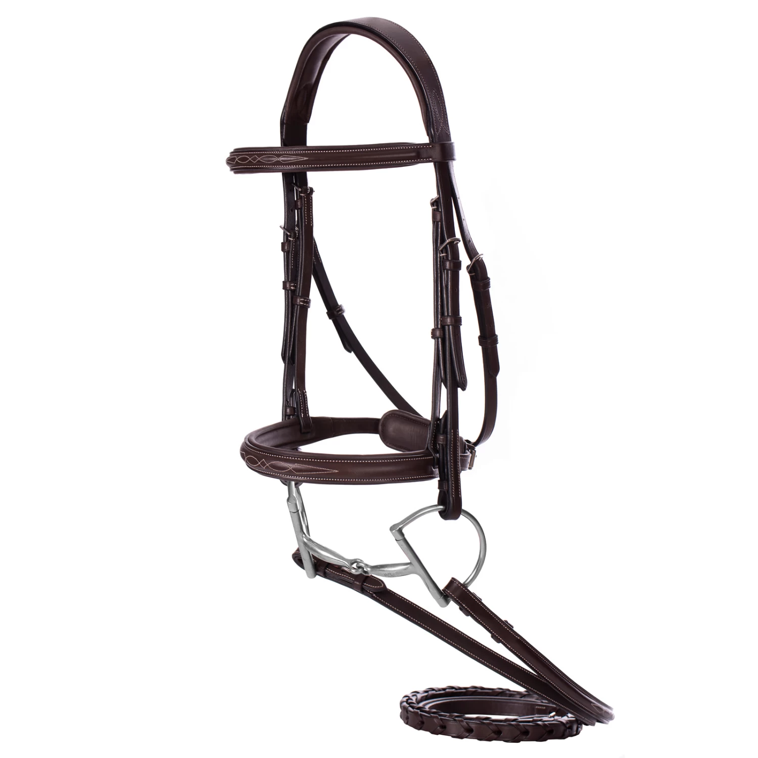 Equinavia Valkyrie Pony Fancy Stitched Bridle - Chocolate Brown - Image 10