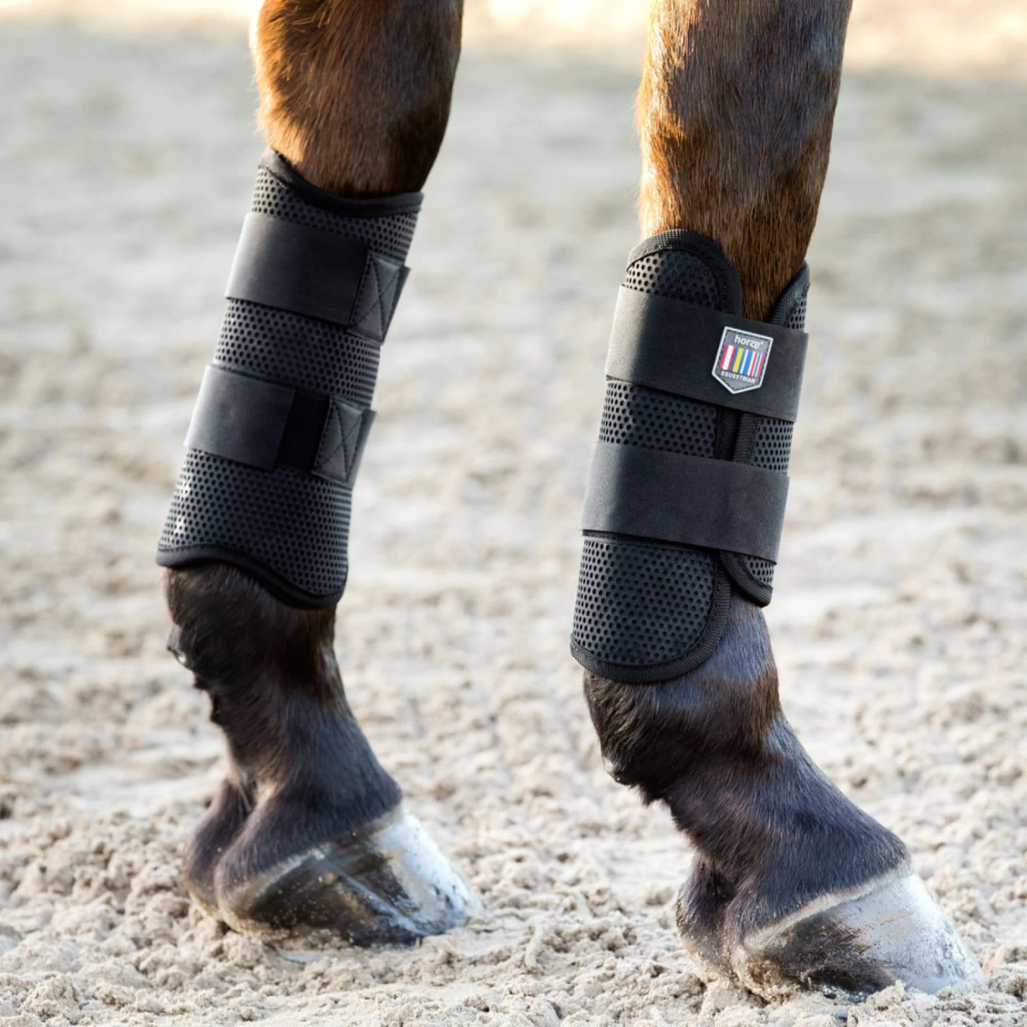 Horze Impact Flexi Strike Guard Boots - Front - Black - Image 3