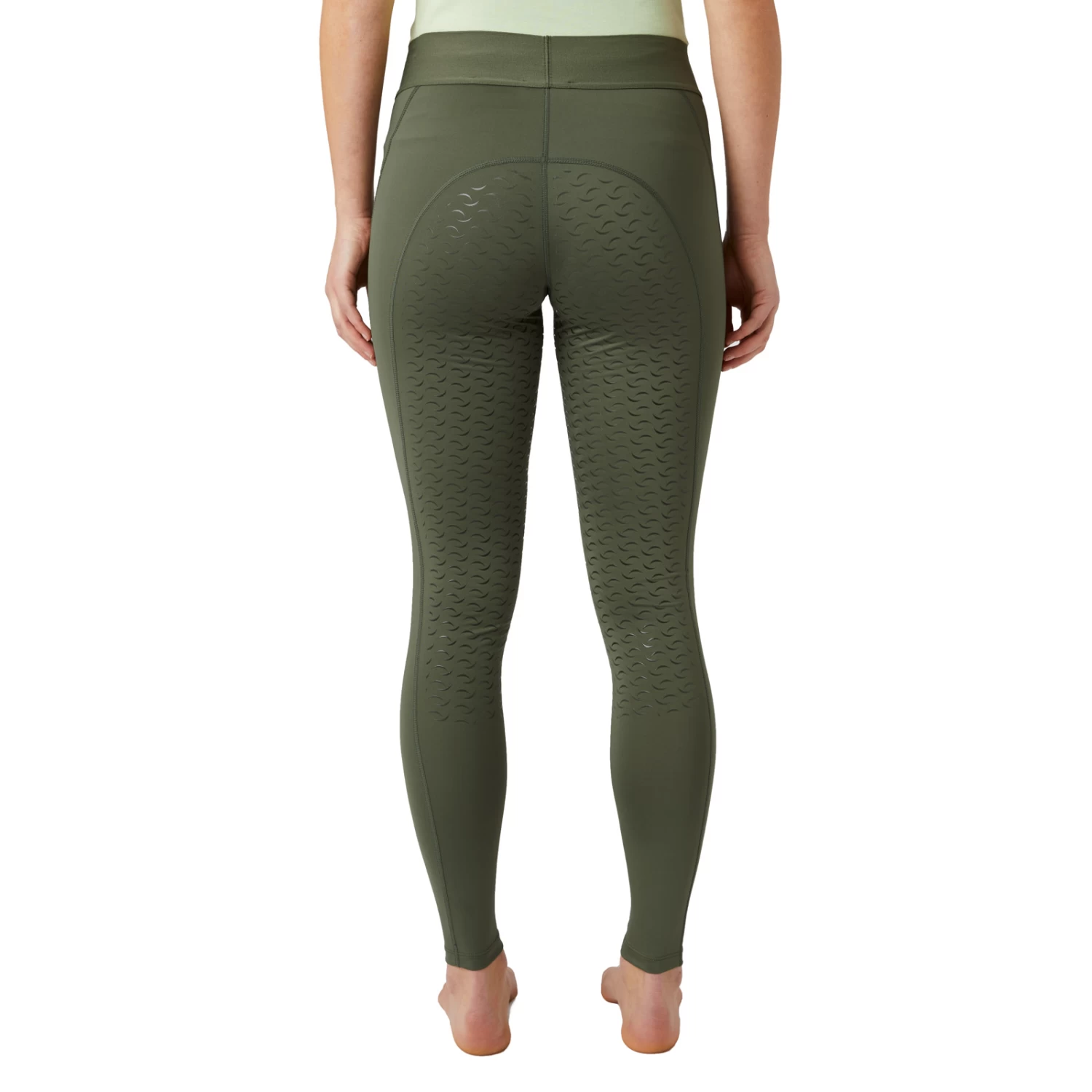 Horze Tessa Womens Full Seat Riding Tights - Olivine Green - Image 4