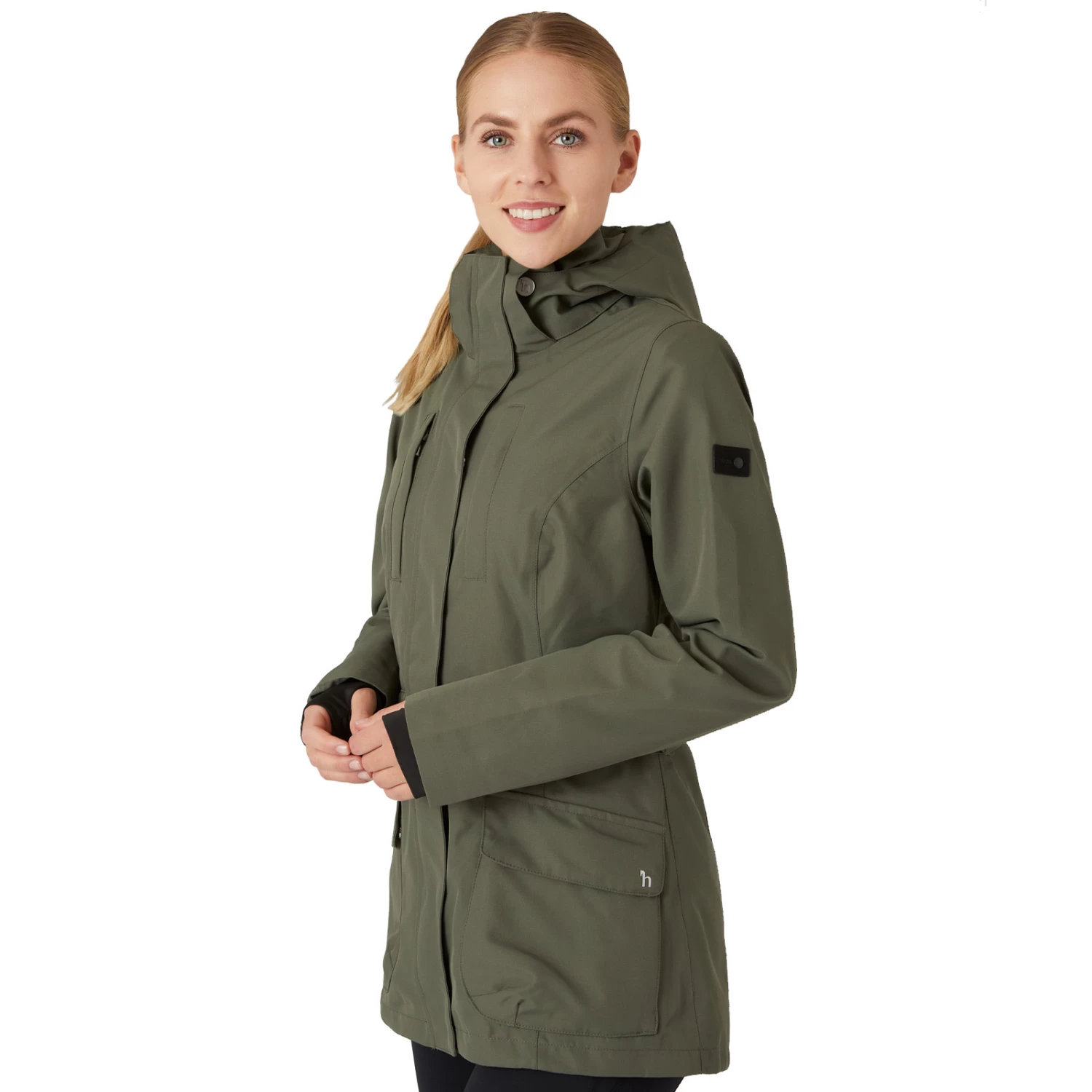 Horze Jadine Womens Waterproof Shell Jacket - Beetle Green - Image 7