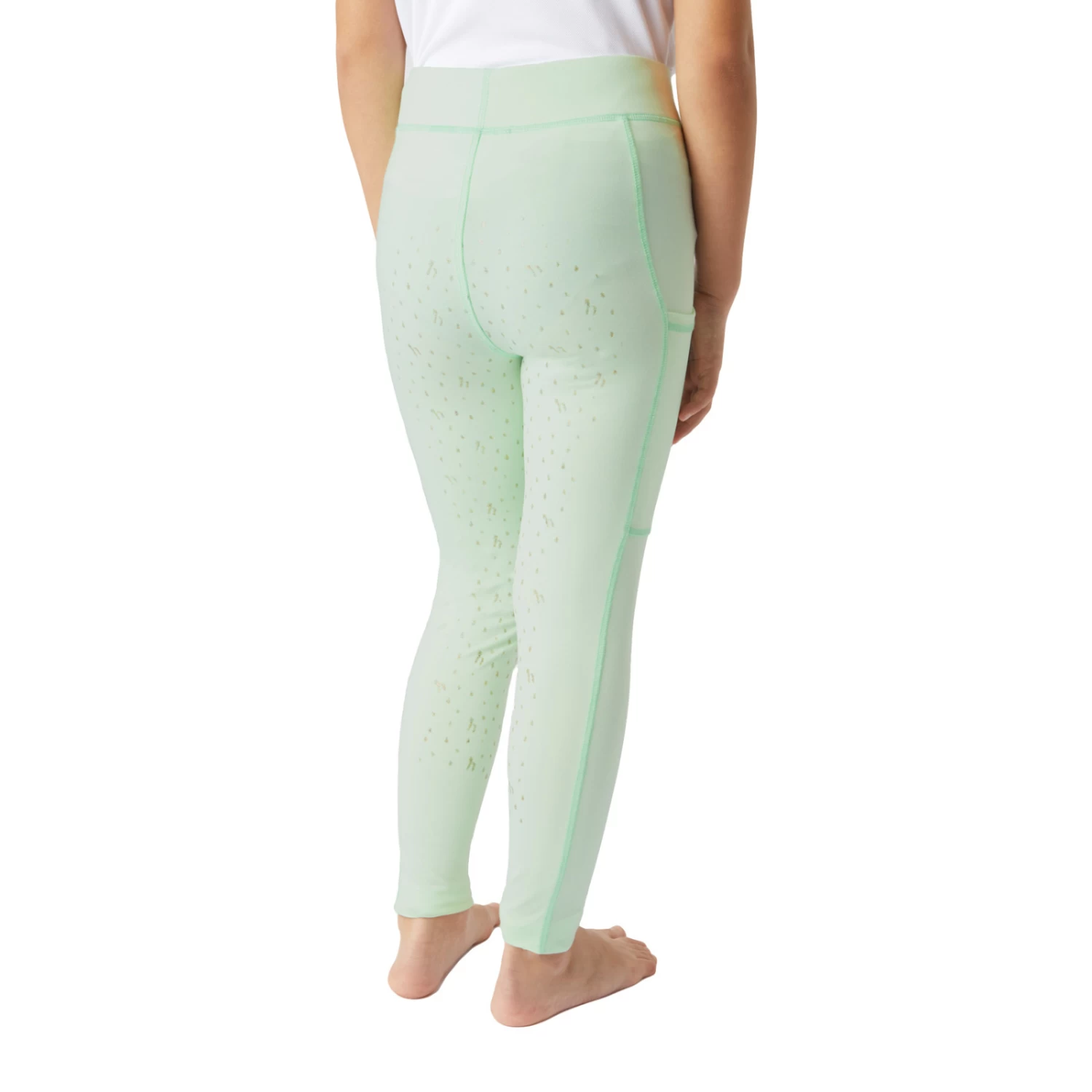 Horze Valeria Kids Full Seat Tights - Dusty Aqua - Image 3