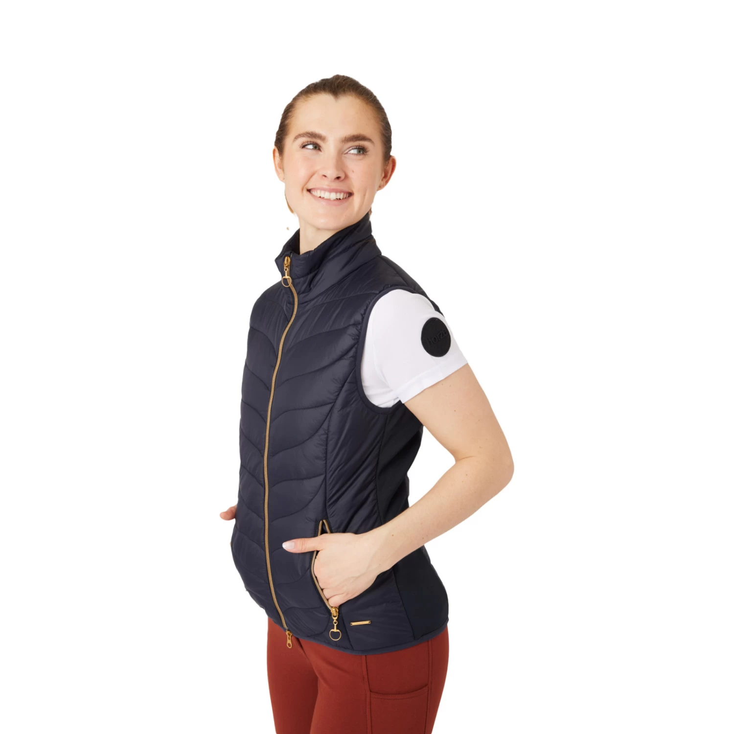 Horze Shannon Womens Light Padded Vest - Dark Navy - Image 4